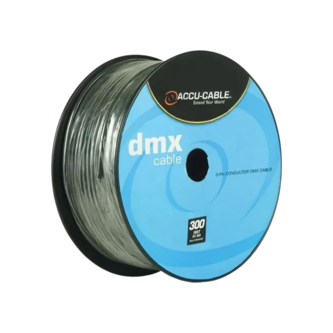 Rollo De Cable Señal Dmx 2x22 Awg 300 Pies Negro